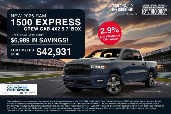 New 2026RAM 1500 Express Crew Cab 4x2 5'7' Box